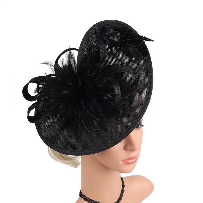 2025 Chapeau fascinateur élégant pour femmes Tea Party Kentucky Derby Fascinator Pillbox Chapeau Plu