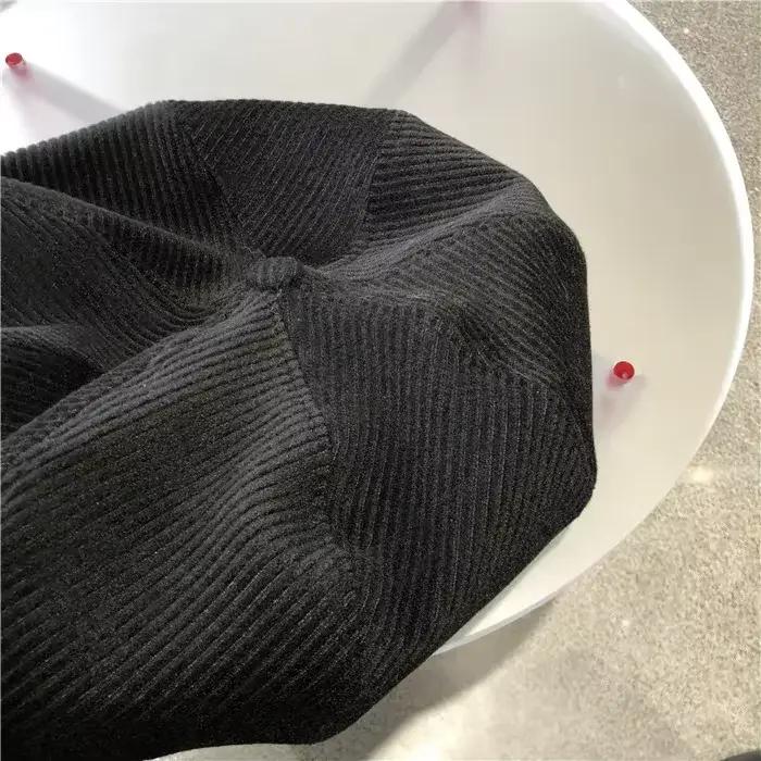 Chapeau de journal surdimensionné en velours côtelé, béret de peintre de Style japonais pour femmes,