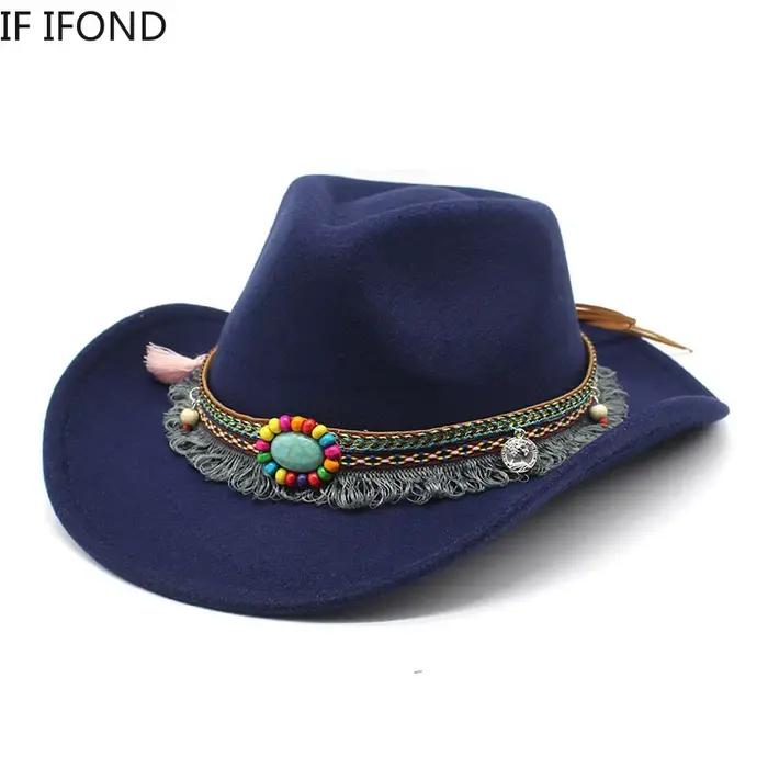 Chapeau Western Cowboy pour Homme et Femme, Casquette Monochromatique, Jazz Montana Sombrero Zones,