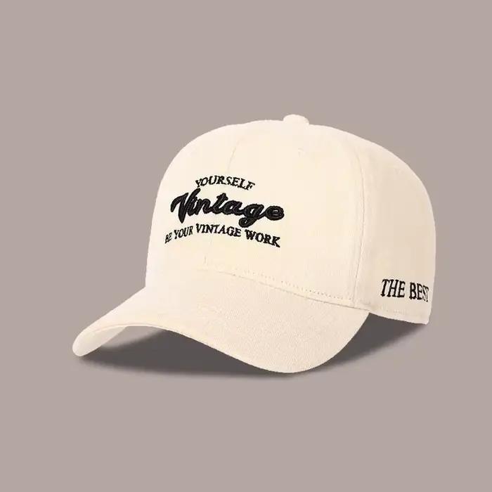 Casquettes de baseball brodées pour femmes et hommes, chapeaux Snapback vintage, haut profond à larg