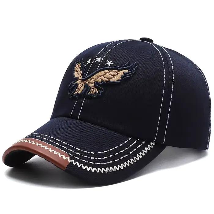 Casquette de baseball quatre saisons pour hommes et femmes, broderie d'aigle, version coréenne, chap