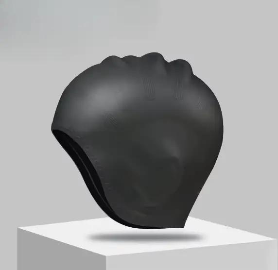 Bonnet de natation en silicone imperméable, haute élasticité, protection des oreilles, grande taille
