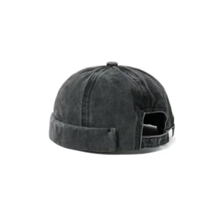 Casquette sans visière en denim délavé, couleur unie, style streetwear, chapeau hip-hop en coton, bo