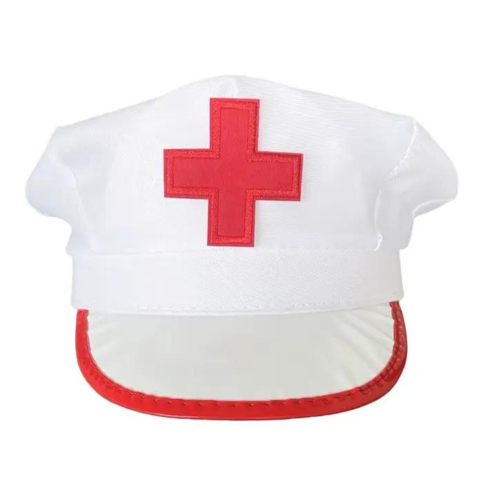Chapeaux de croix rouge pour médecins et infirmières, casquette cosplay pour carnaval, fête de Noël,
