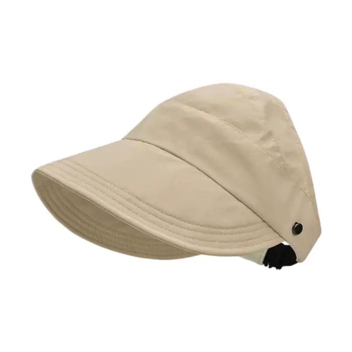 Chapeau de soleil demi-couvre-chef pour femme, protection UV, léger, séchage rapide, avec ouverture