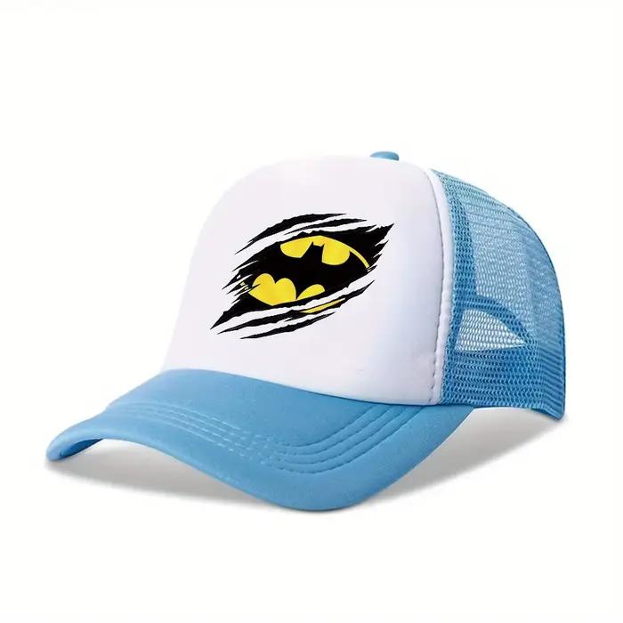 Casquette Snapback réglable avec logo WB Batman - Imprimé dessin animé rose et blanc avec symbole de