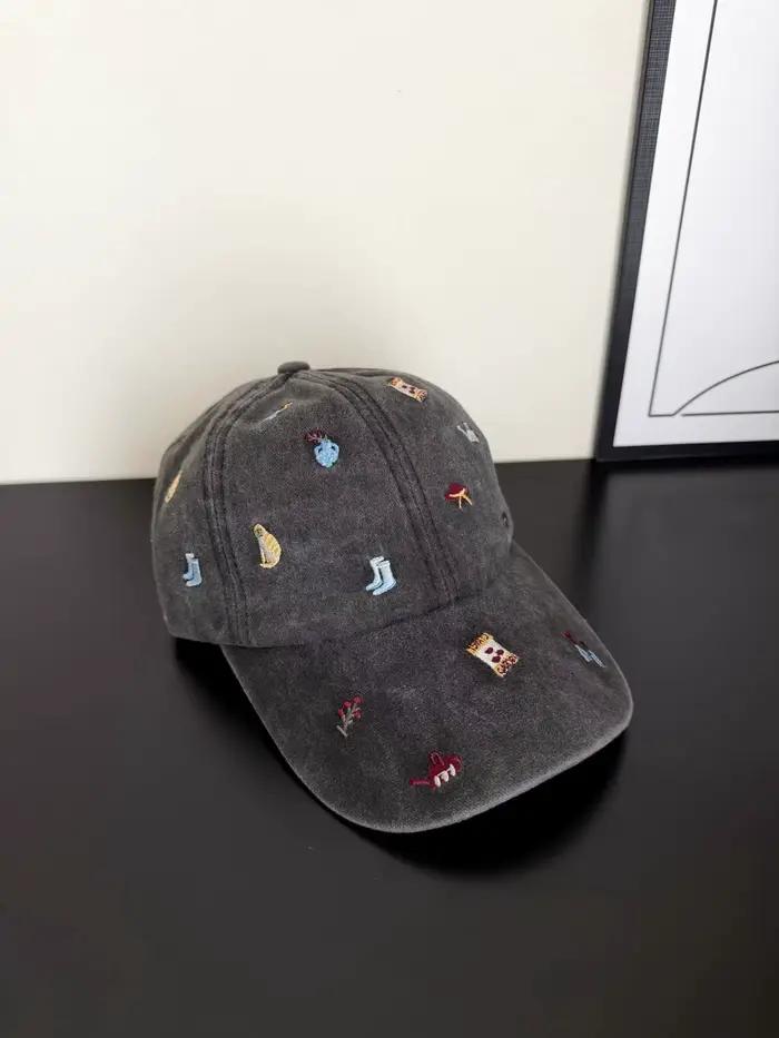 Casquette de baseball en coton lavé brodée de dessins animés personnalisés pour hommes et femmes, ca
