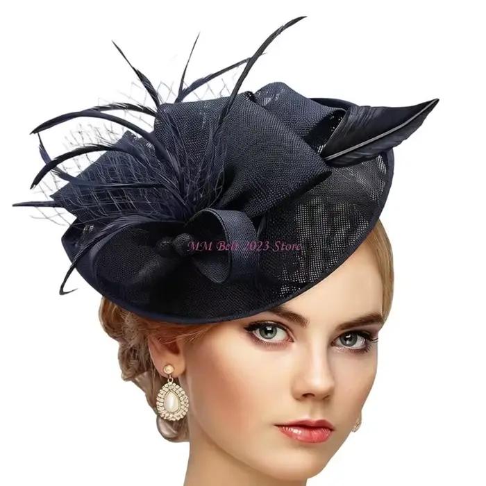 Chapeau canotier en fibre naturelle 49ME pour fêtes printemps mariages