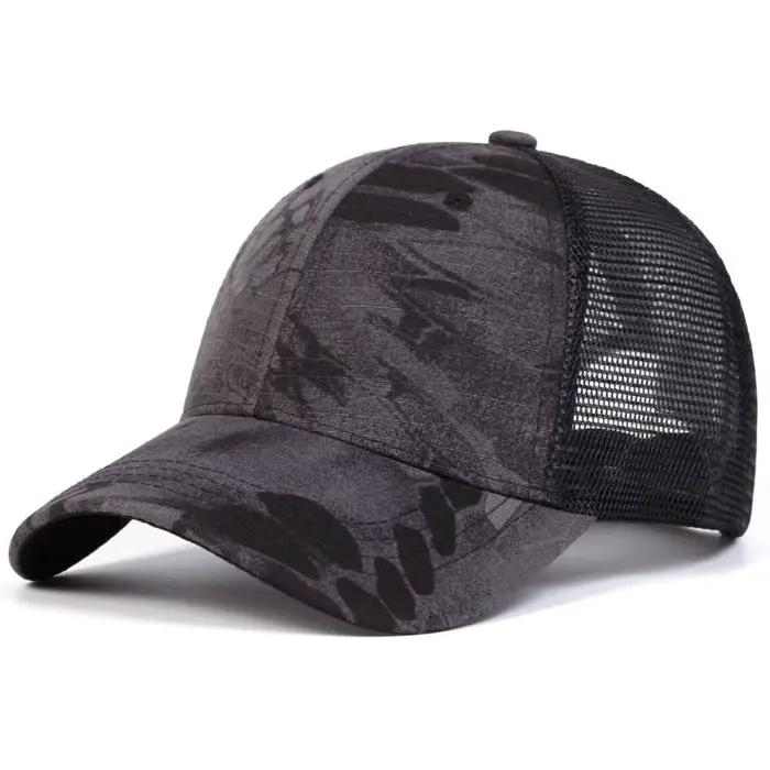 Casquette de baseball décontractée en maille réglable avec visière simple Printemps-Été