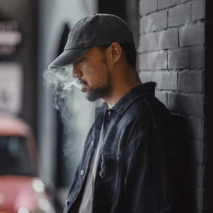Maden Casquette de baseball effilochée réglable gris vintage Sarja à visière Chapeau polyvalent quotidien pour hommes