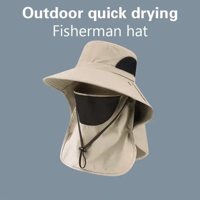 Chapeau de protection solaire pour hommes avec large bord imperméable et séchage rapide pour pêche randonnée et activités de plein air