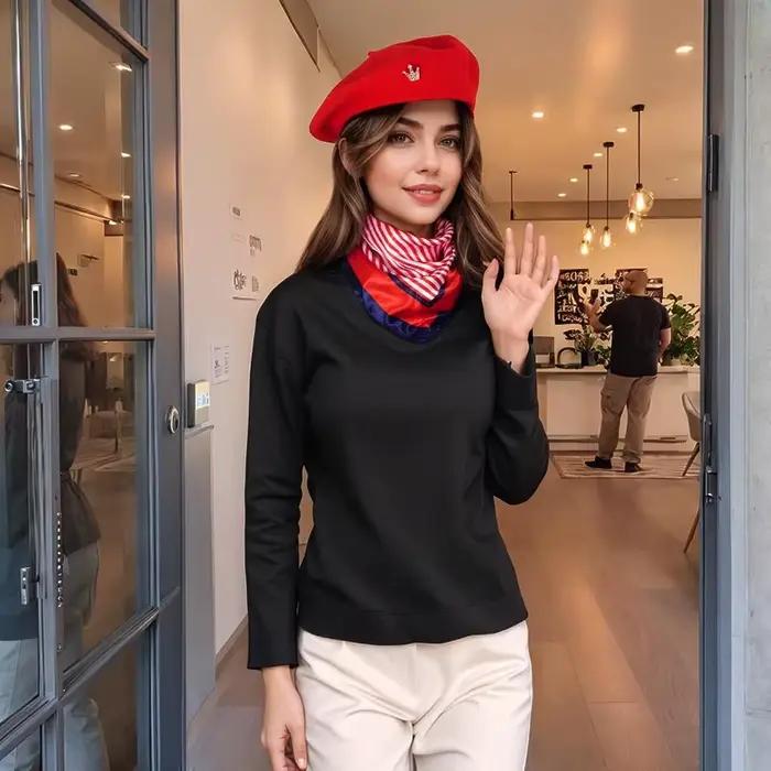 Ensemble de chapeaux de béret français 3 pièces pour femmes, avec écharpe, épingle de couronne, fête et occasions spéciales acrylique élégant et durable