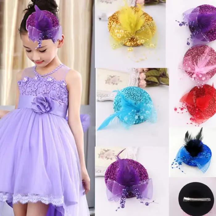 Chapeau de cocktail en maille scintillante pour adultes et enfants