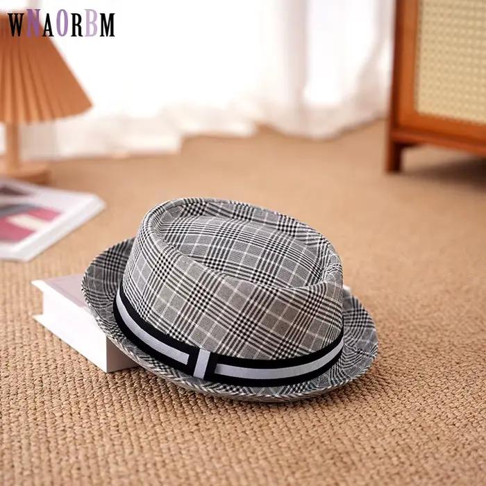 Chapeau pare-soleil, chapeau de gentleman jazz à carreaux tendance