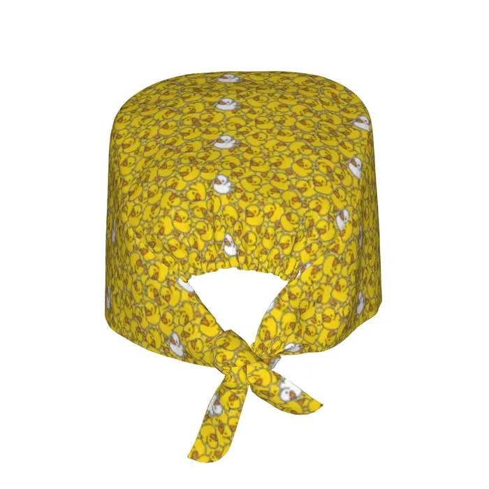 Casquette de travail médicale unisexe en caoutchouc jaune classique pour personnel médical