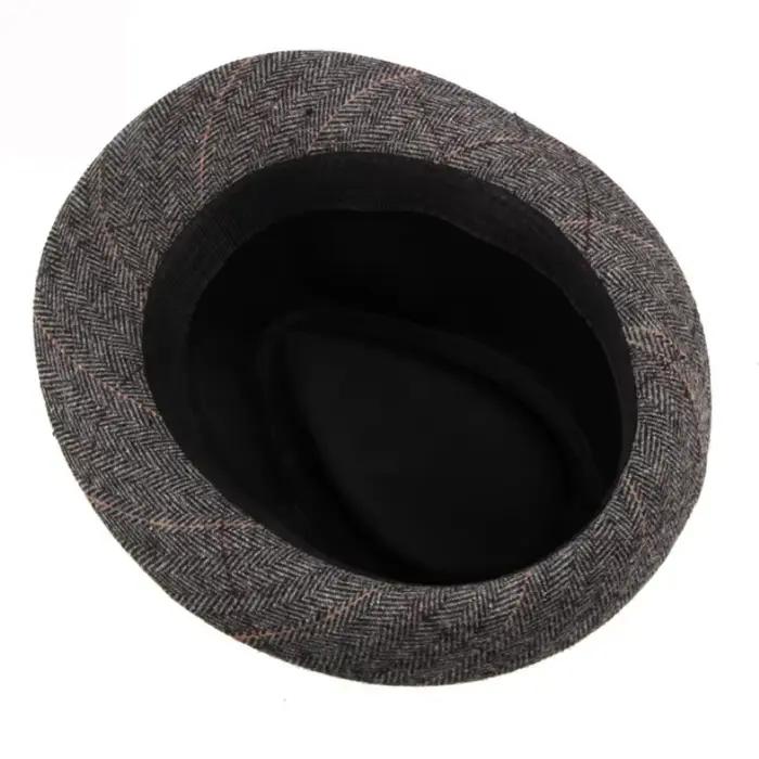 Chapeau bol pour hommes Style occidental à carreaux fudoras