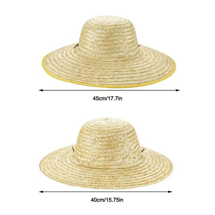 Chapeau de paille décontracté à large bord réglable protection solaire pour femmes et hommes printemps été extérieur occasions spéciales