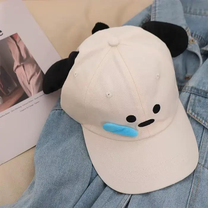 Casquette de baseball Kawaii motif chien au nez qui coule