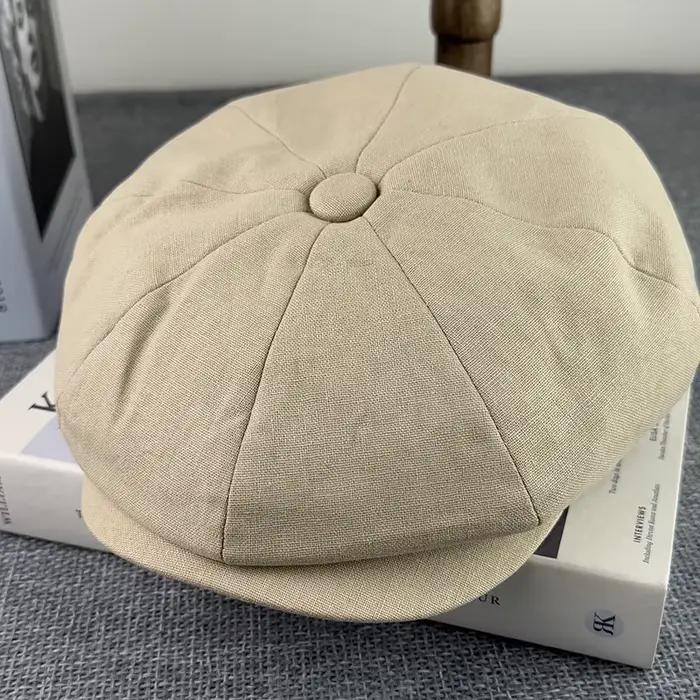 Casquettes de journal rétro en lin