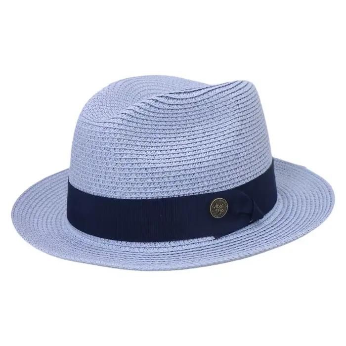 Chapeau de soleil en paille tressé à bord roulé