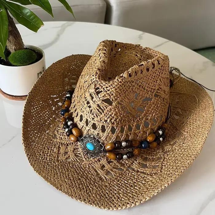 Chapeau de paille bohème pour femmes et hommes