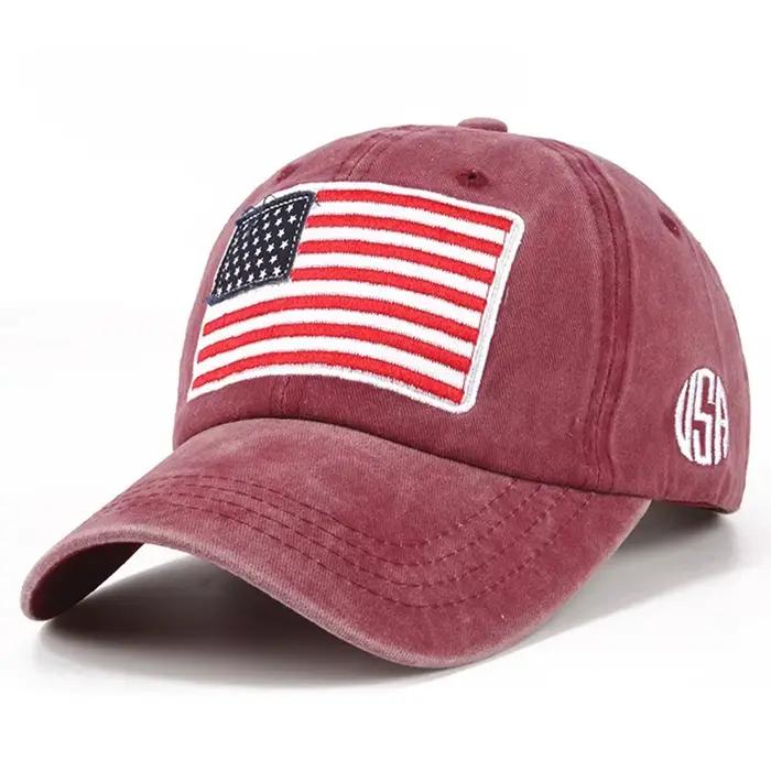 Casquette de Baseball brodée drapeau américain