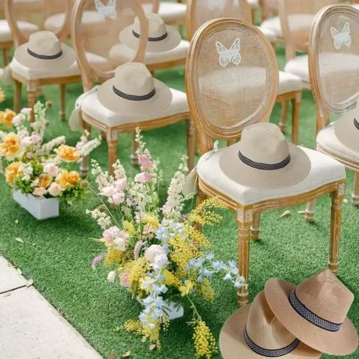 Lot de 5/10/20/30 chapeaux de paille de mariage