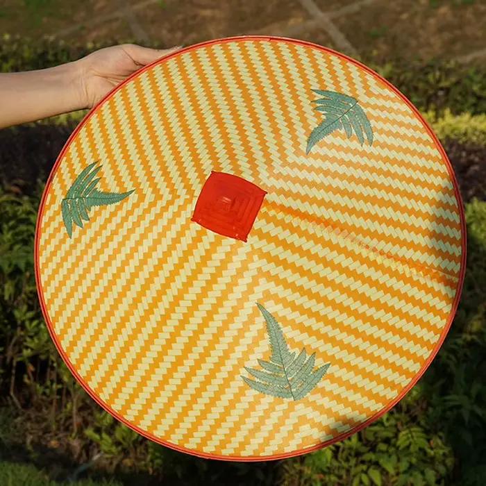 Chapeau rétro chinois en bambou et rotin