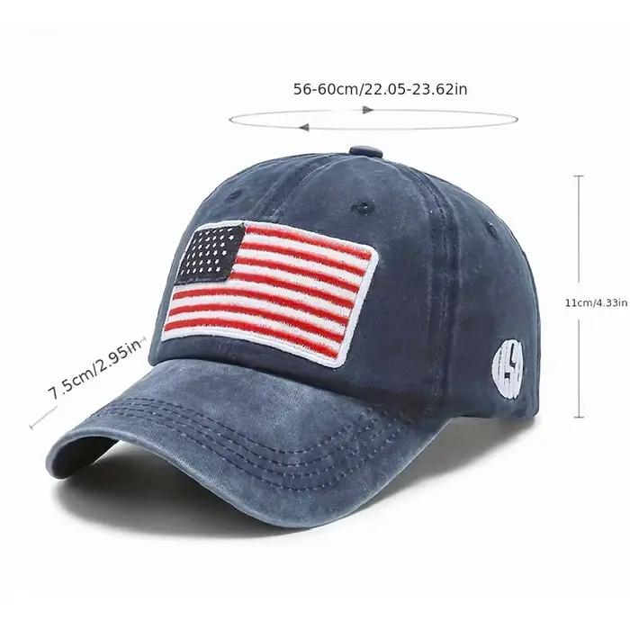 Casquette de Baseball brodée drapeau américain