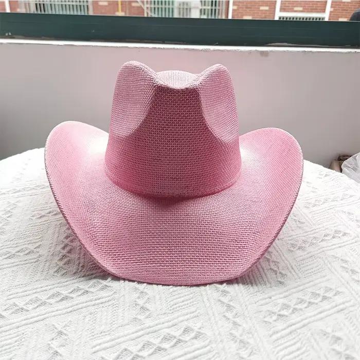 Chapeau de cowboy d'été bleu lac rétro et élégant pour homme et femme occasions décontractées printemps été plages voyages