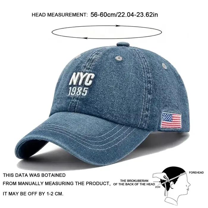 Casquettes de baseball unisexes brodées NYC 1985