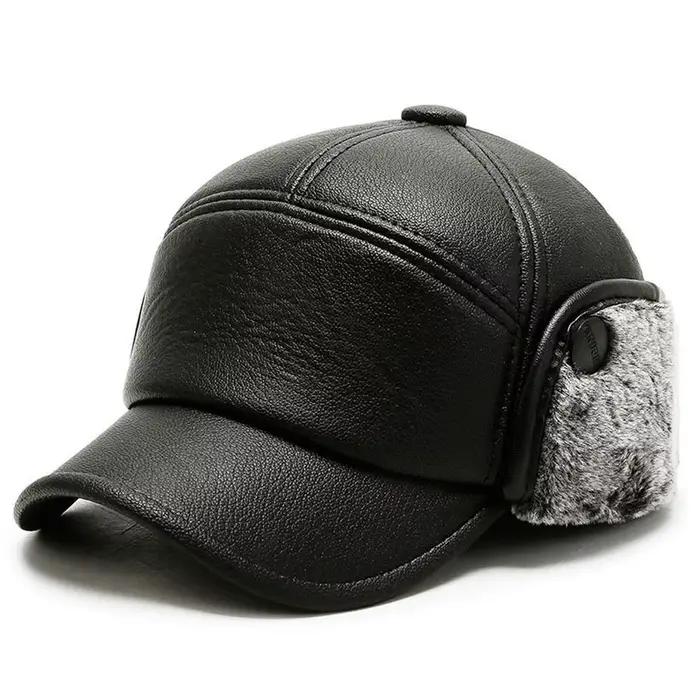 Chapeau chauffant thermique doublé polaire pour hommes âgés élégant coupe-vent hiver faire du shopping cadeau papa grand-père
