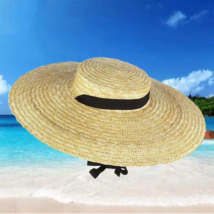 Chapeau de paille à large bord pour femmes