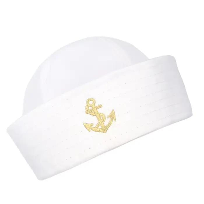 Chapeau de Marin Blanc pour Adultes, Costume de Capitaine, Casquette Nautique, Décoration pour Halloween, Spectacle, Cosplay, Été