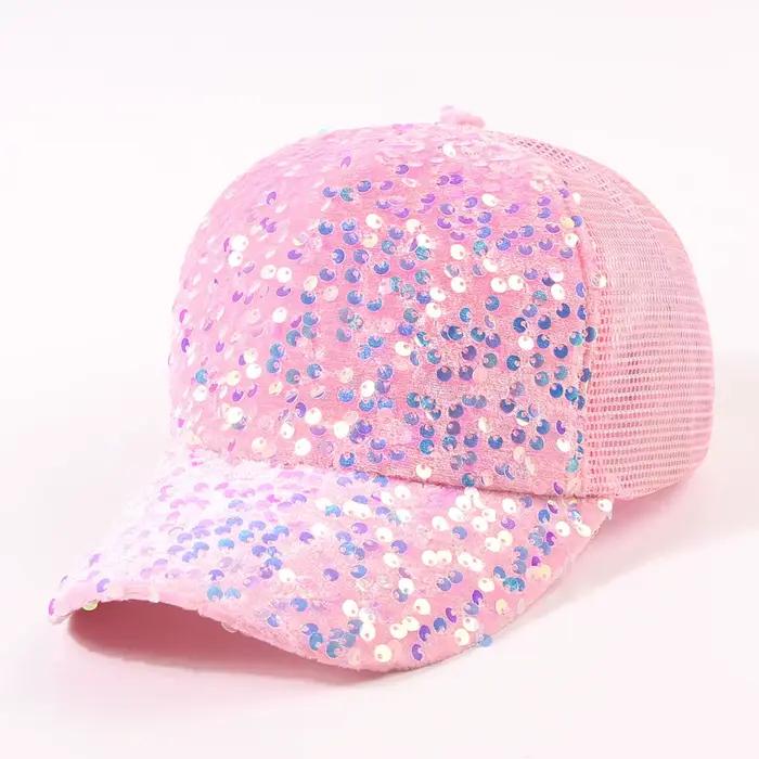 Casquette de baseball à paillettes pour femme