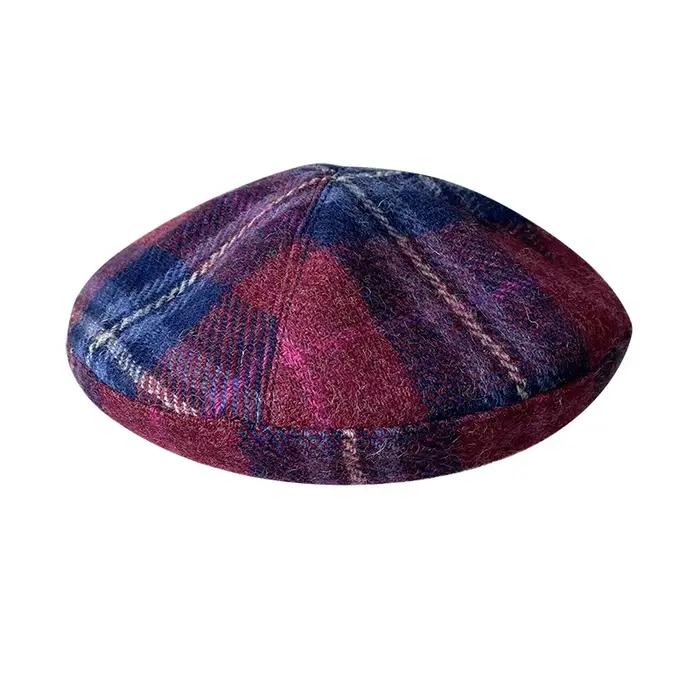 Béret violet automne hiver pour femme | Chapeau d'artiste Harris Tweed 100% laine Pure