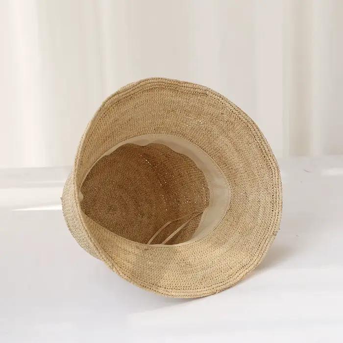 2025 summer sun hat bow 100%Raffia hat Sun visor women's