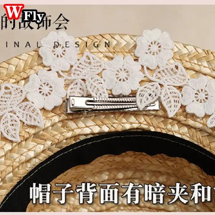 Harajuku-Chapeau de soleil en paille pour femmes et filles