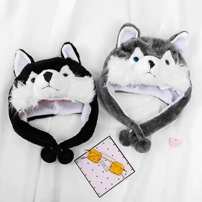 Chapeau en peluche loup mignon
