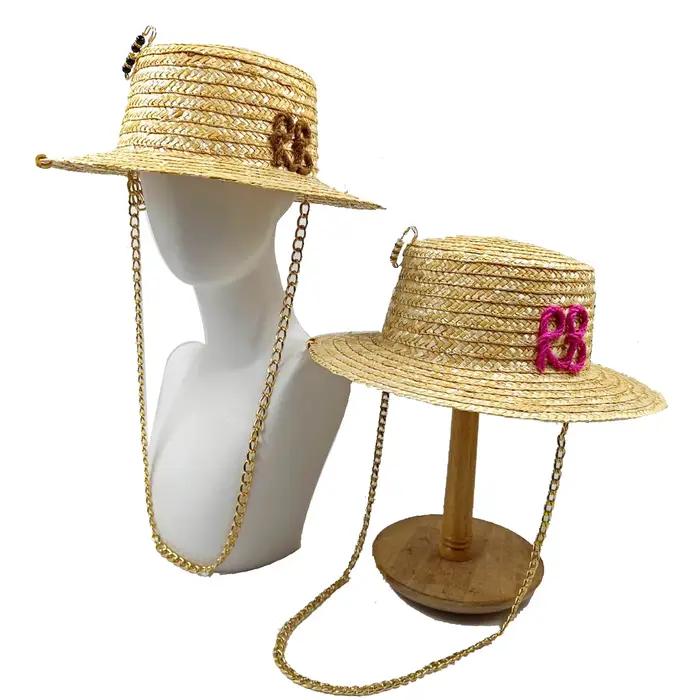 JOStrap-Chapeau de joueur en paille pour femme
