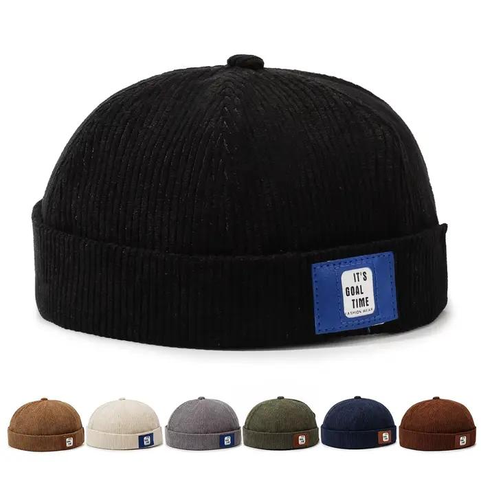 Casquette en velours côtelé Patch Landlord style tendance streetwear moto élégante audacieuse polyvalente occassions spéciales femmes hommes