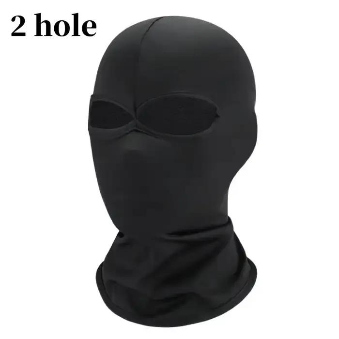 Noir visage complet sans trou couverture chapeau femmes hommes armée tactique Cs cagoule casquette soleil Protection Uv vélo moto multi-trous masque de Ski