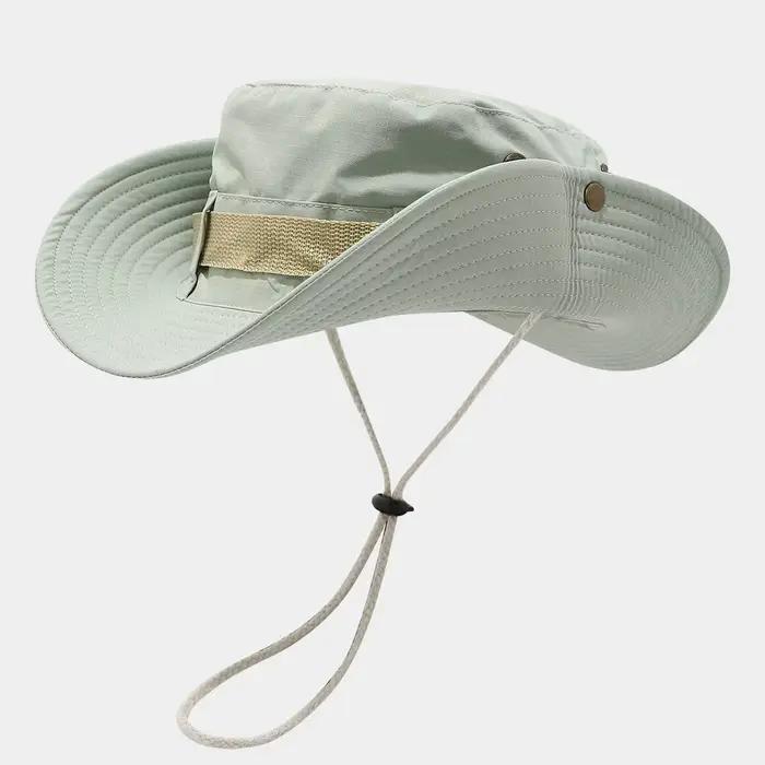 Chapeau de pêcheur unisexe en coton solide avec bord large pour femmes et hommes, multifonctionnel, ajustement réglable, style sport, adapté pour toutes les saisons et occasions extérieures