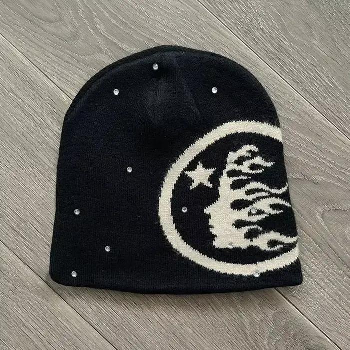 HS logo Sports Flame Beanie tricoté décontracté laine chapeau froid