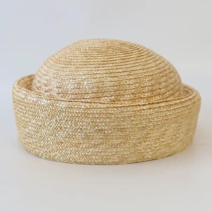 100 % naturel Chapeau de paille rond pour hommes et femmes