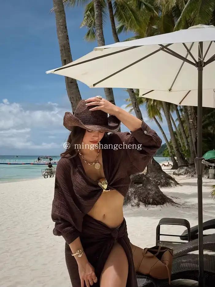 Chapeau de Cowboy en paille de raphia naturelle pour femmes et hommes