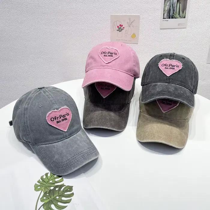 Casquette de Baseball Vintage en Coton Délavé pour Femme