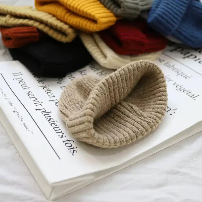 Chapeau chaud d'hiver en laine tricoté pour enfants de 2 à 6 ans