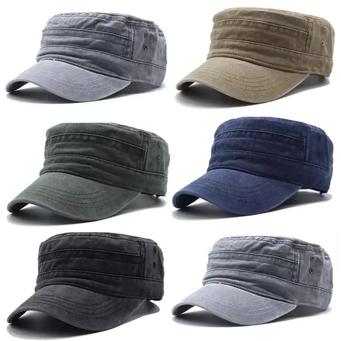 Casquettes plates en coton délavé pour hommes