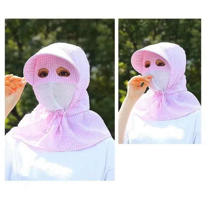 Chapeau de soleil anti-UV intégral en maille respirante à large bord